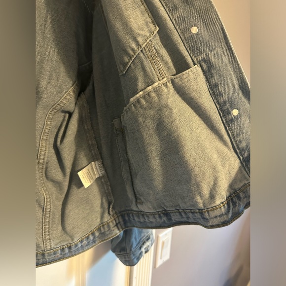 Vervet Medium Wash Silver Rhinestone Fringe Denim Jacket - Picture 4 of 5